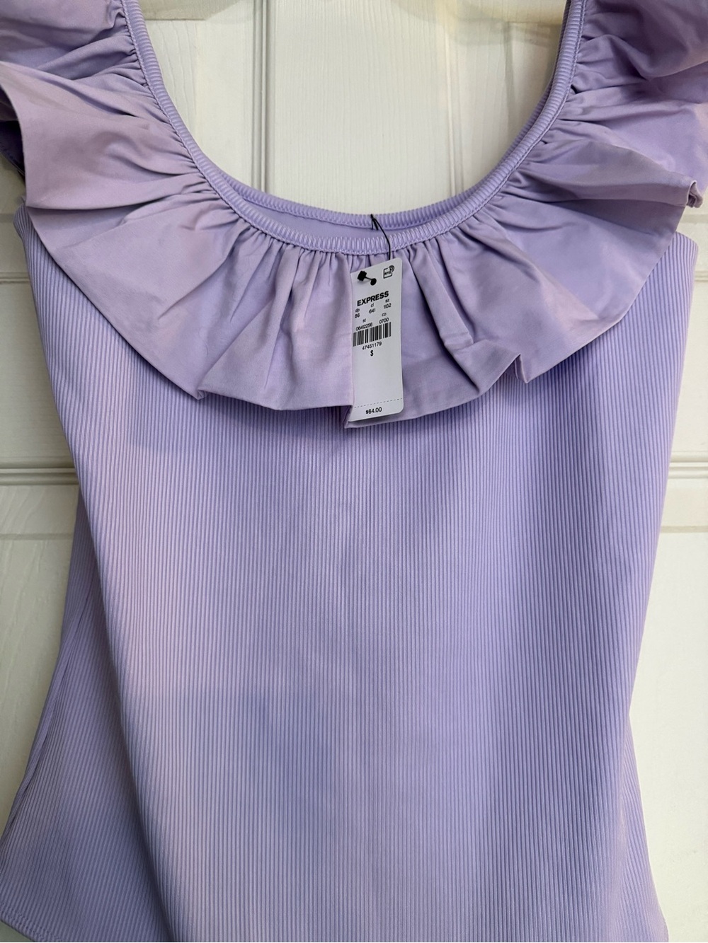 Express Lilac Ruffle Bodysuit - Picture 4 of 4